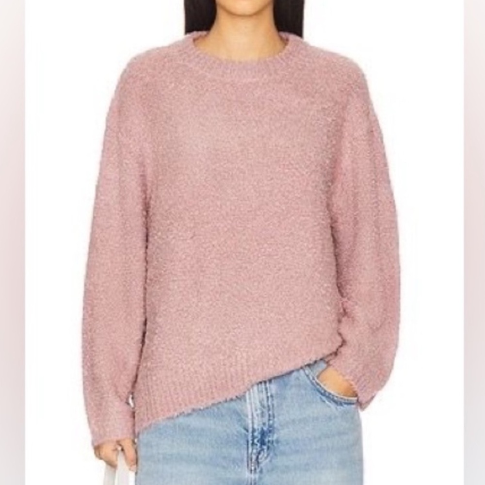 PISTOLA Rosewood Bouclé Knit Sweater Chunky Cozy Wool Mauve Oversized Size S